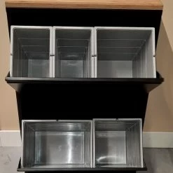 Merkloos Quint - Vuilnisbak - Afvalscheiding - 5 Vakken - Zwart Met Eiken Paneel - 70L Totaal