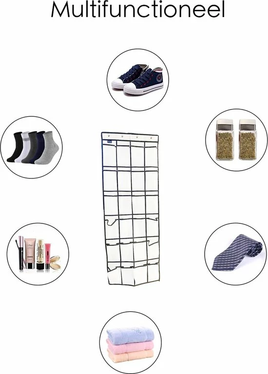 Flokoo Schoenenkast Hangend - Schoenenzak 24 Vakken - Opbergen Van Schoenen Aan Deur - Schoenenzak Wit - Oplossing Voor Rondslingerende Schoenen - Hoogwaardige Schoenenkast 6 Flokoo Schoenenkast Hangend - Schoenenzak 24 Vakken - Opbergen Van Schoenen Aan Deur - Schoenenzak Wit - Oplossing Voor Rondslingerende Schoenen - Hoogwaardige Schoenenkast - Afbeelding 4