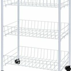 Excellent Houseware Keukentrolley - Met 3 Manden - Wit