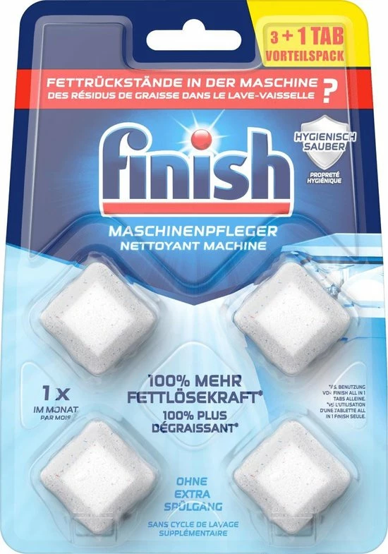 Finish - Vaatwasmachinereiniger Tijdens Wasbeurt - 4 Tabletten 3 Finish - Vaatwasmachinereiniger Tijdens Wasbeurt - 4 Tabletten