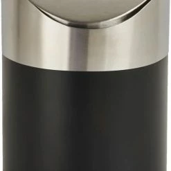 Multi Media Group Tafel Prullenbak - RVS - Zwart - 17x12cm - Afvalbakje Aanrecht - Met Deksel -Lesser & Pavey-winkel 550x786