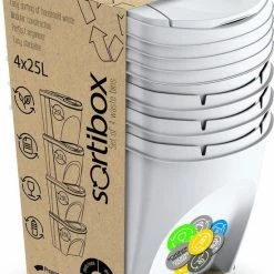 Prosperplast Set Van 4x Kunststof Afvalscheidingsbakken Wit Van 25 Liter - Scheidingsprullenbakken 14 Prosperplast Set Van 4x Kunststof Afvalscheidingsbakken Wit Van 25 Liter - Scheidingsprullenbakken -Lesser & Pavey-winkel 550x790