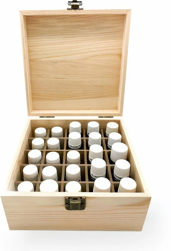 BELLAVITA Etherische Oliën Doos - Opbergdoos - Essential Oil Box - Storage Box - 25 Vaks - 5-15ml - Houten Doos - Opbergen - Opslag - Hout - Olie - Etherische Oliën - Black Friday - Sinterklaas - Kerst 8 BELLAVITA Etherische Oliën Doos - Opbergdoos - Essential Oil Box - Storage Box - 25 Vaks - 5-15ml - Houten Doos - Opbergen - Opslag - Hout - Olie - Etherische Oliën - Black Friday - Sinterklaas - Kerst - Afbeelding 6