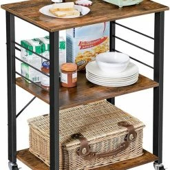 IN-HOMEXL IN.HOMEXL Durbin - Keukentrolley - Keukentrolley Op Wieltjes - Multifunctionelle Trolley - Keukentrolley Met Lades – Rolkast – Serveerwagen – Bruin 60 X 40 X 89cm -Lesser & Pavey-winkel 550x813