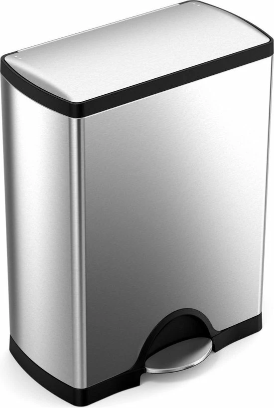 Simplehuman Deluxe Rectangular Pedaalemmer - 50 L - Mat RVS 3 Simplehuman Deluxe Rectangular Pedaalemmer - 50 L - Mat RVS