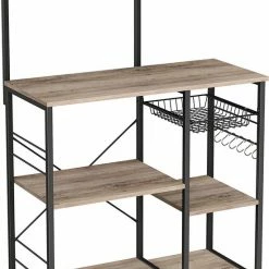 IN-HOMEXL IN.HOMEXL Settend - Keukentrolley - Keukenkast - Keukenrek Staand - Industrieel - Grijs - Zwart - 60 X 40 X 132 Cm -Lesser & Pavey-winkel 550x820 3