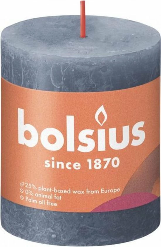 Bolsius Stompkaars Twilight Blue Ø68 Mm - Hoogte 8 Cm - Blauw/Grijs - 35 Branduren 6 Bolsius Stompkaars Twilight Blue Ø68 Mm - Hoogte 8 Cm - Blauw/Grijs - 35 Branduren - Afbeelding 4